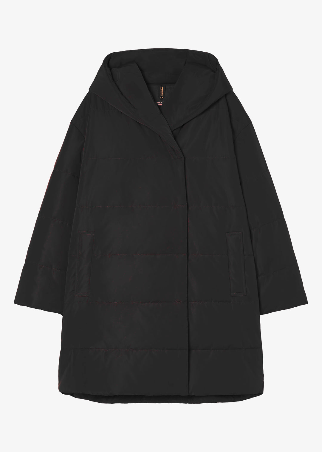 Marina Rinaldi Morris Puffer With Attached Hood in Black