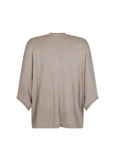 back view of Verpass plus size Lurex Knit Open Cardigan in Sand