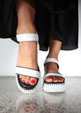 top view of Minx Blake Platform Sandal in White