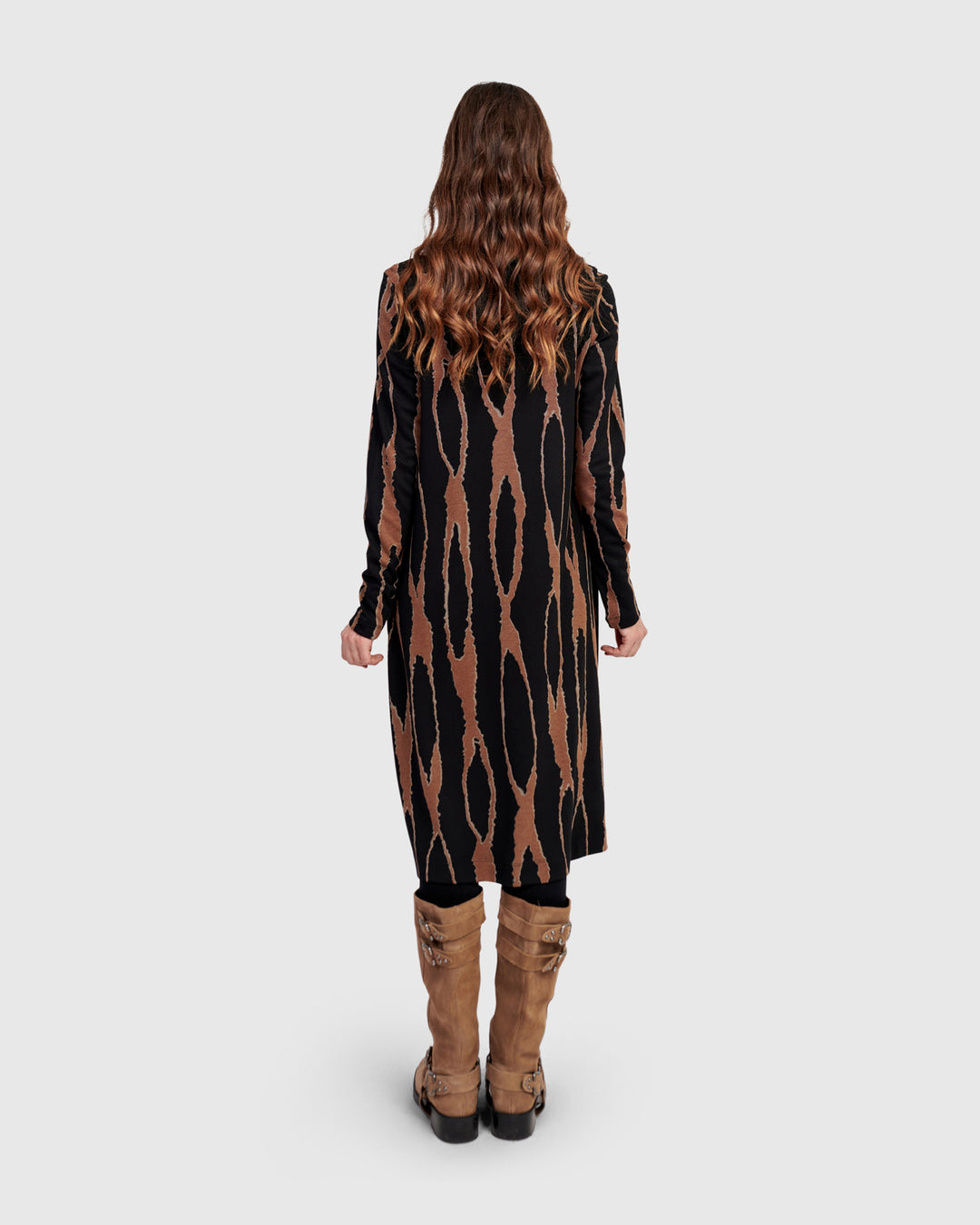 Alembika L/S Jersey Wood Print Dress in Wood