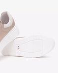 close up view sole of Nero Giardini Lace up Saturn Metallic Platform Runner with Logo