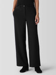 Eileen Fisher Flex Ponte Wide Leg Pant in Black