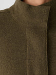 Eileen Fisher Light weight Boiled Wool Stand Collar Jacket W. Pockets in Serpentine