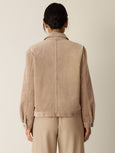 Eileen Fisher Cotton Str. Corduroy Classic Collar Jacket in Biscuit