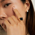 Dean Davidson Midi Plaza Ring in Onyx