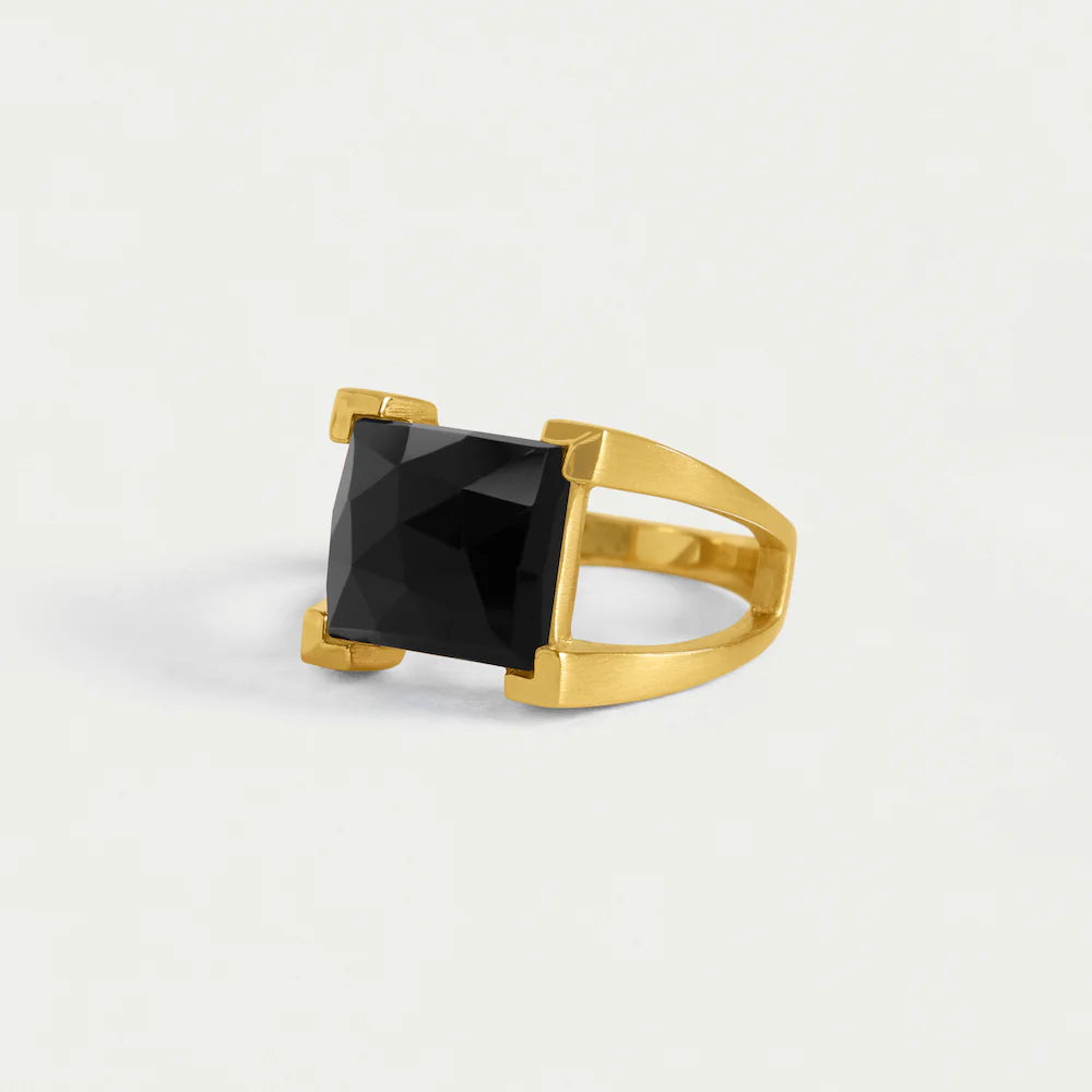Dean Davidson Midi Plaza Ring in Onyx