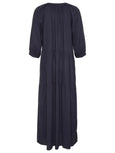 Part Two Nataliya Tiered Long Dress with Cuffed Sleeve in Navy