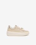 Nero Giardini Lace Up Leather Runner with Jewels in Beige