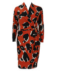 Joseph Ribkoff Jersey Faux Wrap Abstract Print Dress