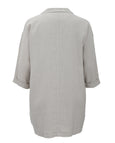 Toni T. Linen Two Button Oversize Jacket with Notch Lapel and Seam Detail at Waist in Sand