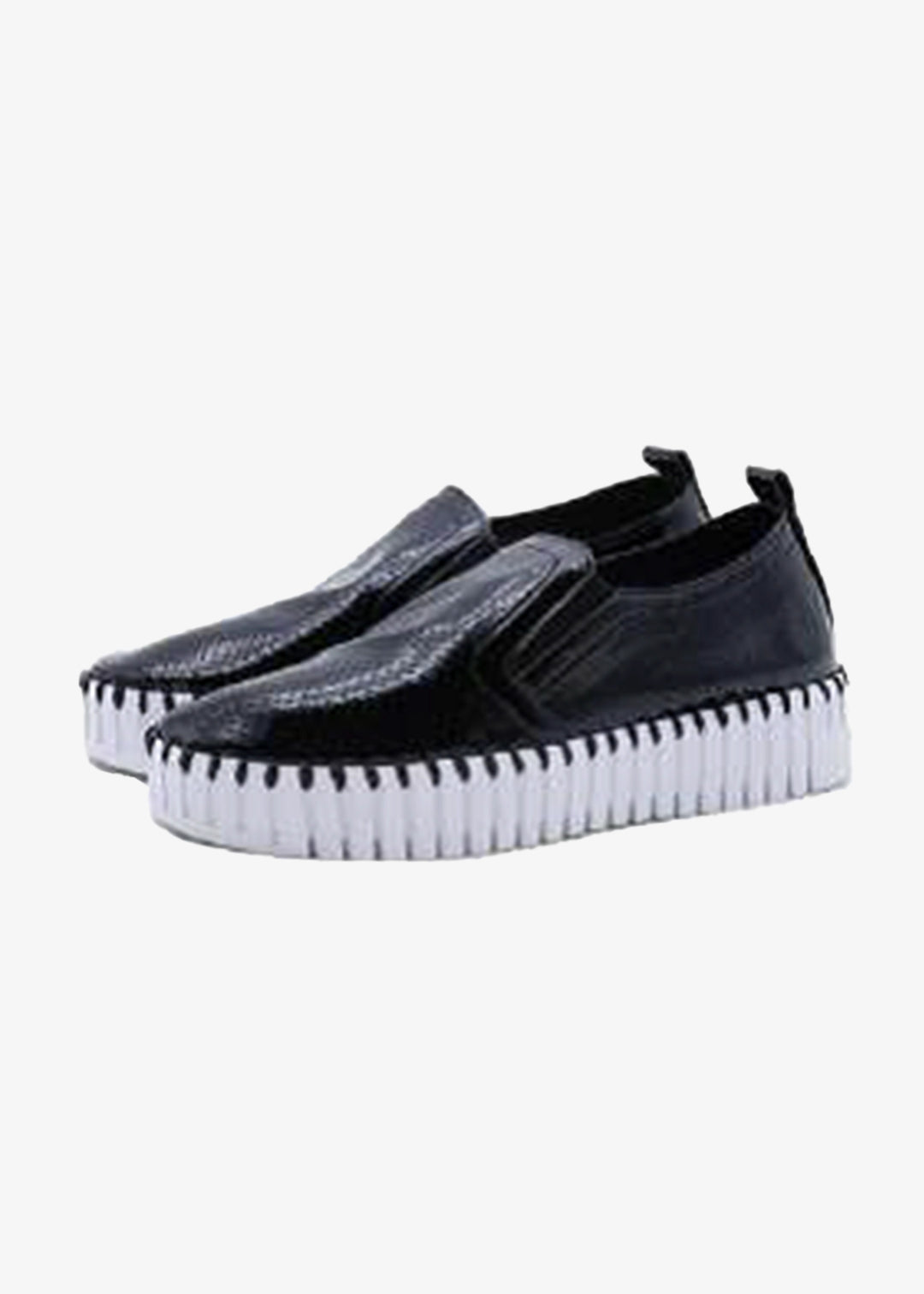 Ilse Jacobsen Latex Finish Slip on Platform in Black