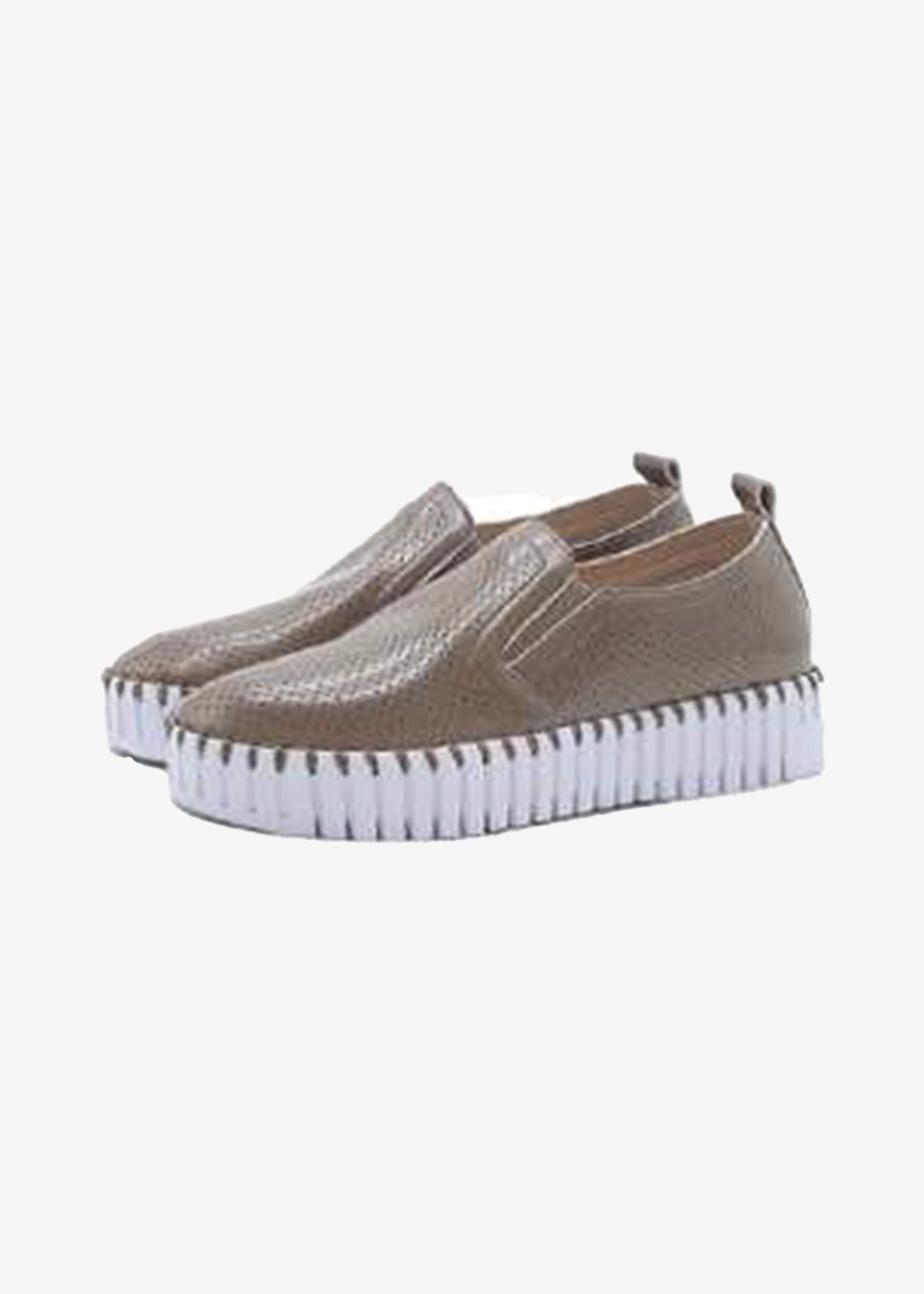 Ilse Jacobsen Latex Finish Slip on Platform in Latte