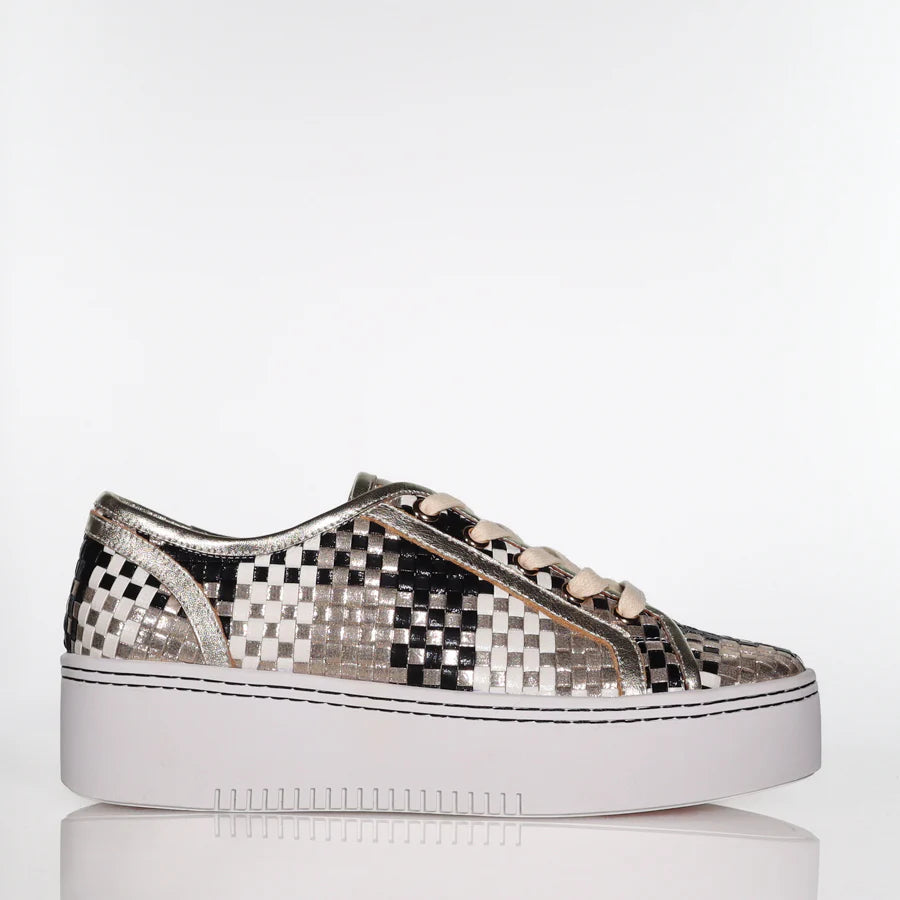 MInx Kellie Multi Metallic Woven with Beige Laces