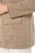 Liverpool Grid Check Boyfriend Blazer in Khaki Grid Check