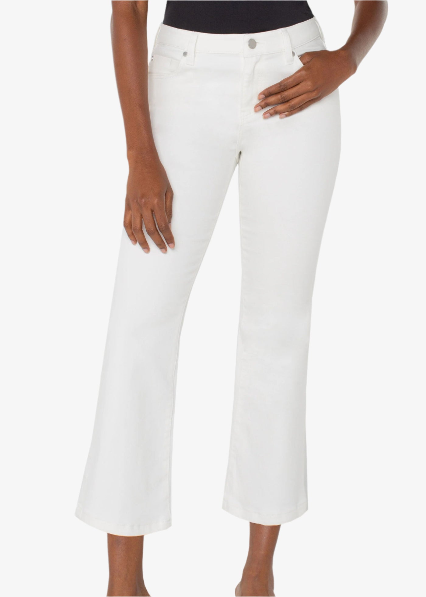 Liverpool Hanna Cropped Flare Jean in White
