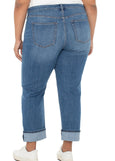back view of plus size Liverpool Marley Girlfriend Campus Light Wash Jean in Campus