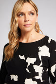 Luisa Viola Intarsia Print Long Sleeve Pullover
