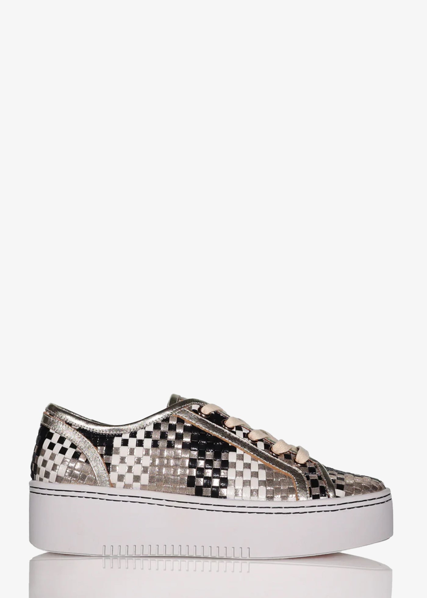 MInx Kellie Multi Metallic Woven with Beige Laces
