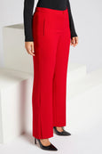 Luisa Viola Crepe Cadi Straight Leg Pant in Rosso