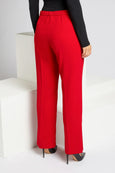 Luisa Viola Crepe Cadi Straight Leg Pant in Rosso