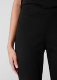 close up of plus size Eileen Fisher Slim Ankle Ponte Pant in Black