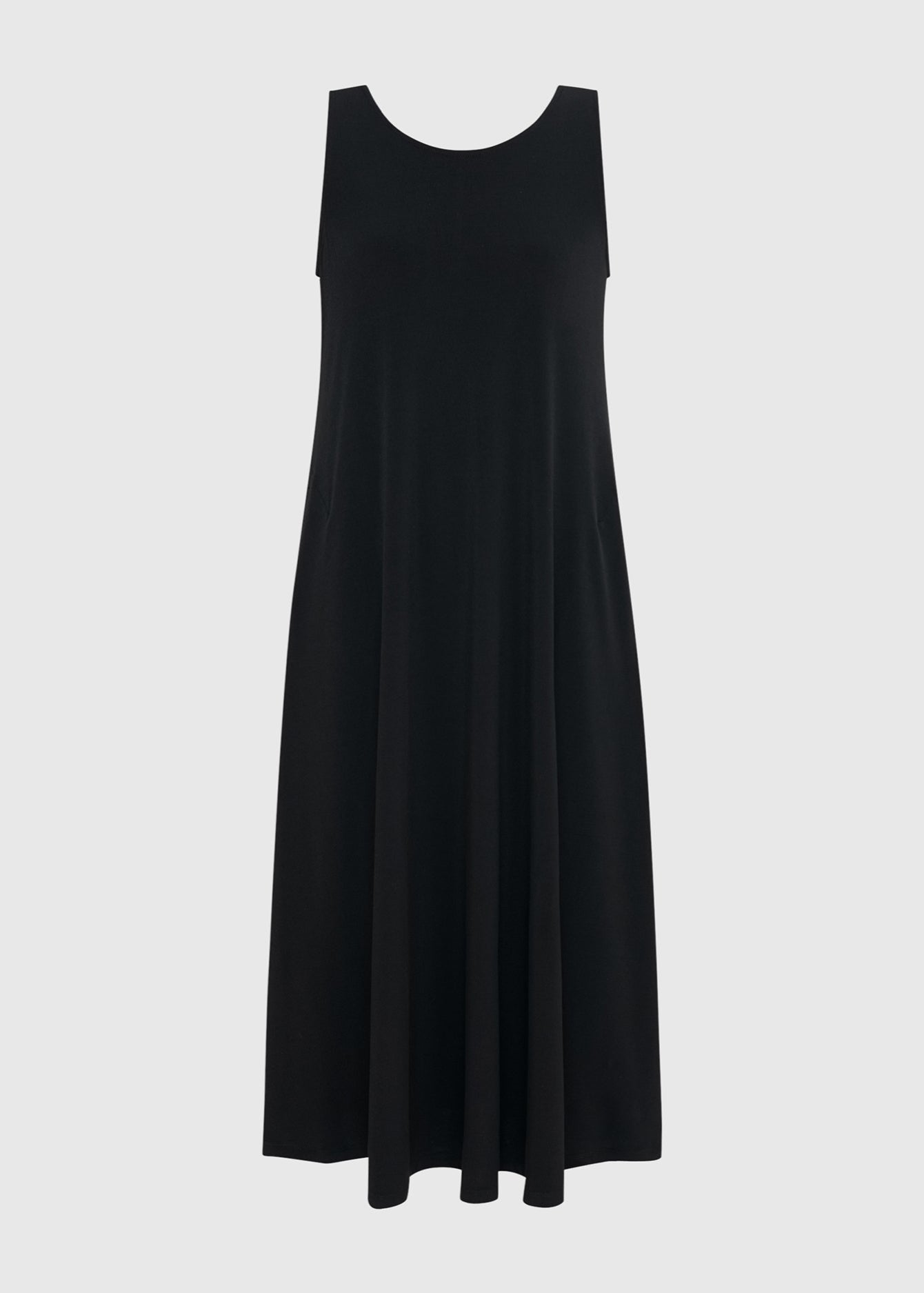 Alembika Jersey Sleeveless Swing Dress in Black