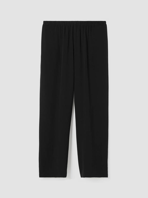 Eileen Fisher Silk Georgette Crepe Straight Leg Ankle Pant