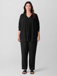 Eileen Fisher Organic Linen Cotton Long Open Cardigan in Black