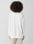 Eileen Fisher Organic Linen Cotton Long Open Cardigan in White