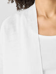 Eileen Fisher Organic Linen Cotton Long Open Cardigan in White