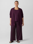 Eileen Fisher Organic Linen Cotton Long Cardigan in Blackberry