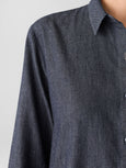 Eileen Fisher Airy Organic Cotton Twill Classic Collar Easy Shirt in Denim