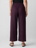 Eileen Fisher Woven Plisse' High Waist Ankle Pant in Blackberry