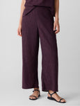 Eileen Fisher Woven Plisse' High Waist Ankle Pant in Blackberry