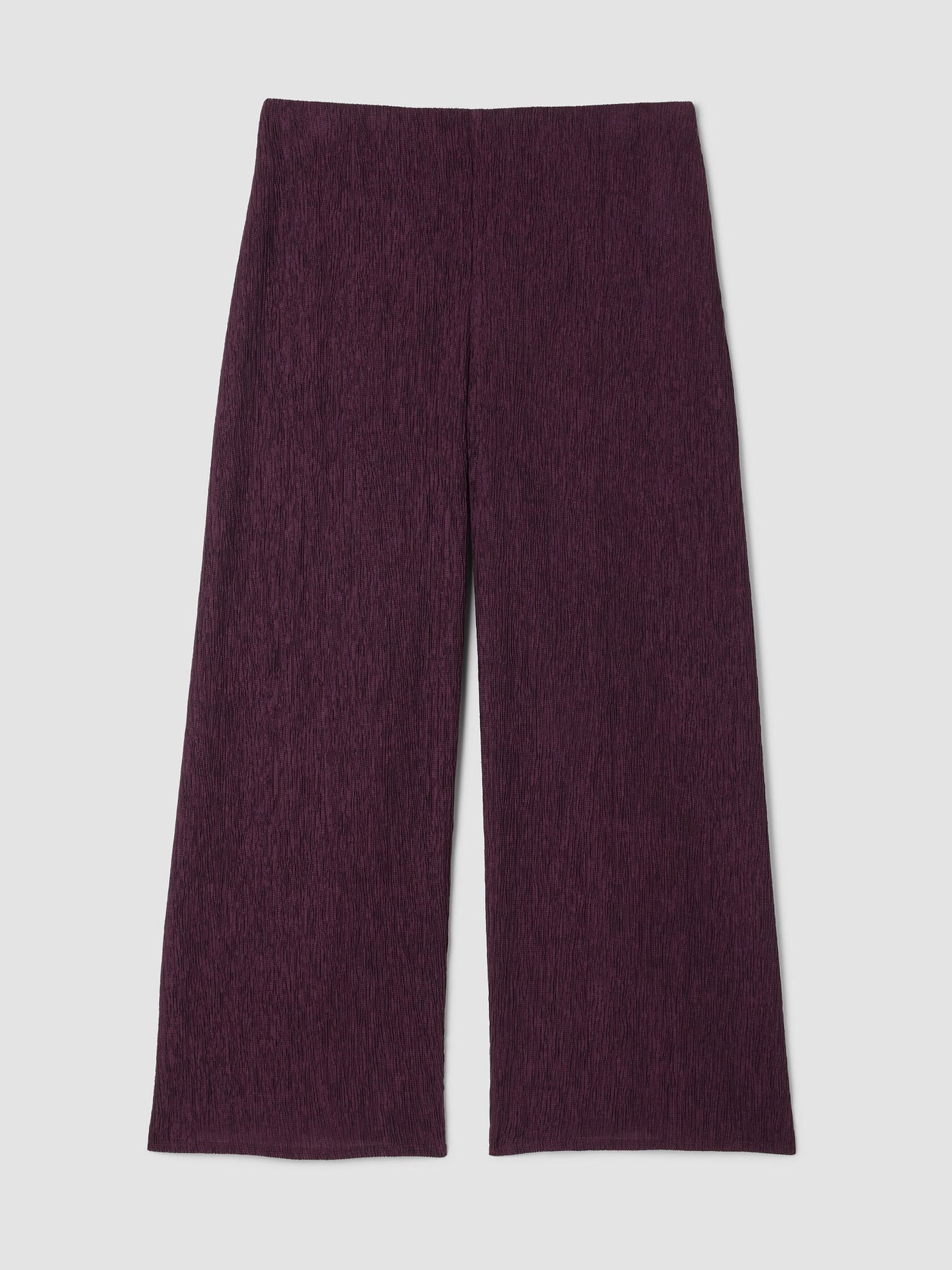 Eileen Fisher Woven Plisse' High Waist Ankle Pant in Blackberry