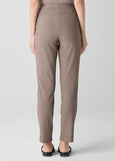back view of Eileen Fisher Washable Stretch Crepe Slim ankle Pant in Cocoa