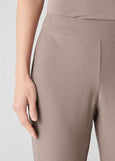 front view of Eileen Fisher Washable Stretch Crepe Slim ankle Pant in Cocoa