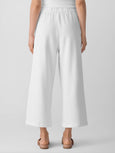 Eileen Fisher Lightweight Organic Cotton Terry Wide Crop Pant in White