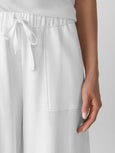 Eileen Fisher Lightweight Organic Cotton Terry Wide Crop Pant in White