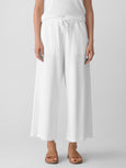 Eileen Fisher Lightweight Organic Cotton Terry Wide Crop Pant in White
