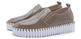 front view of Ilse Jacobsen Latex Finish Slip on Platform in Latte