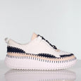 top view of Minx Stitch Detail Pattern Combo Runner With Zip and Laces in Blonde/Ink
