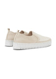 side back view of Ilse Jacobsen Tulip Slip on Mixed Textile Platform in Kit White