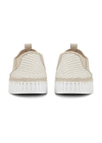 view of front toe Ilse Jacobsen Tulip Slip on Mixed Textile Platform in Kit White
