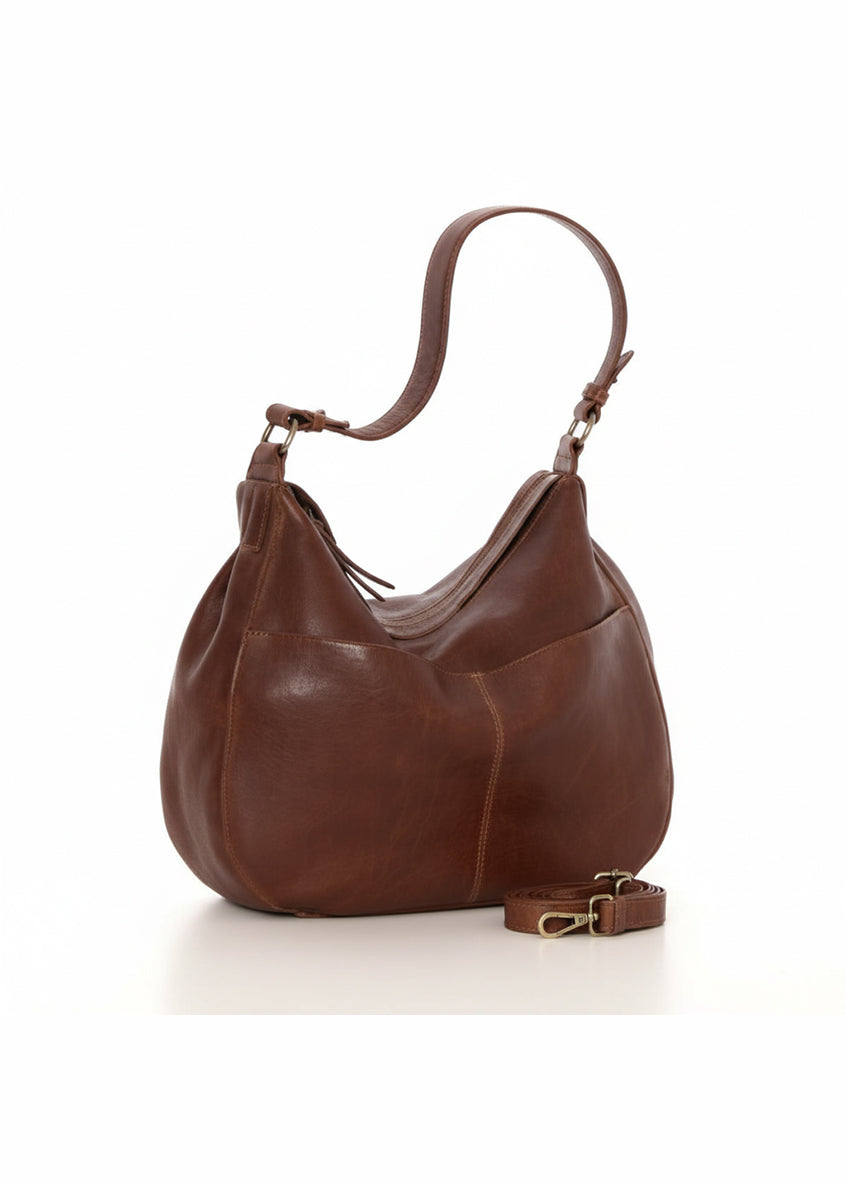 The Trend Large Leather Bag in Dark Brown