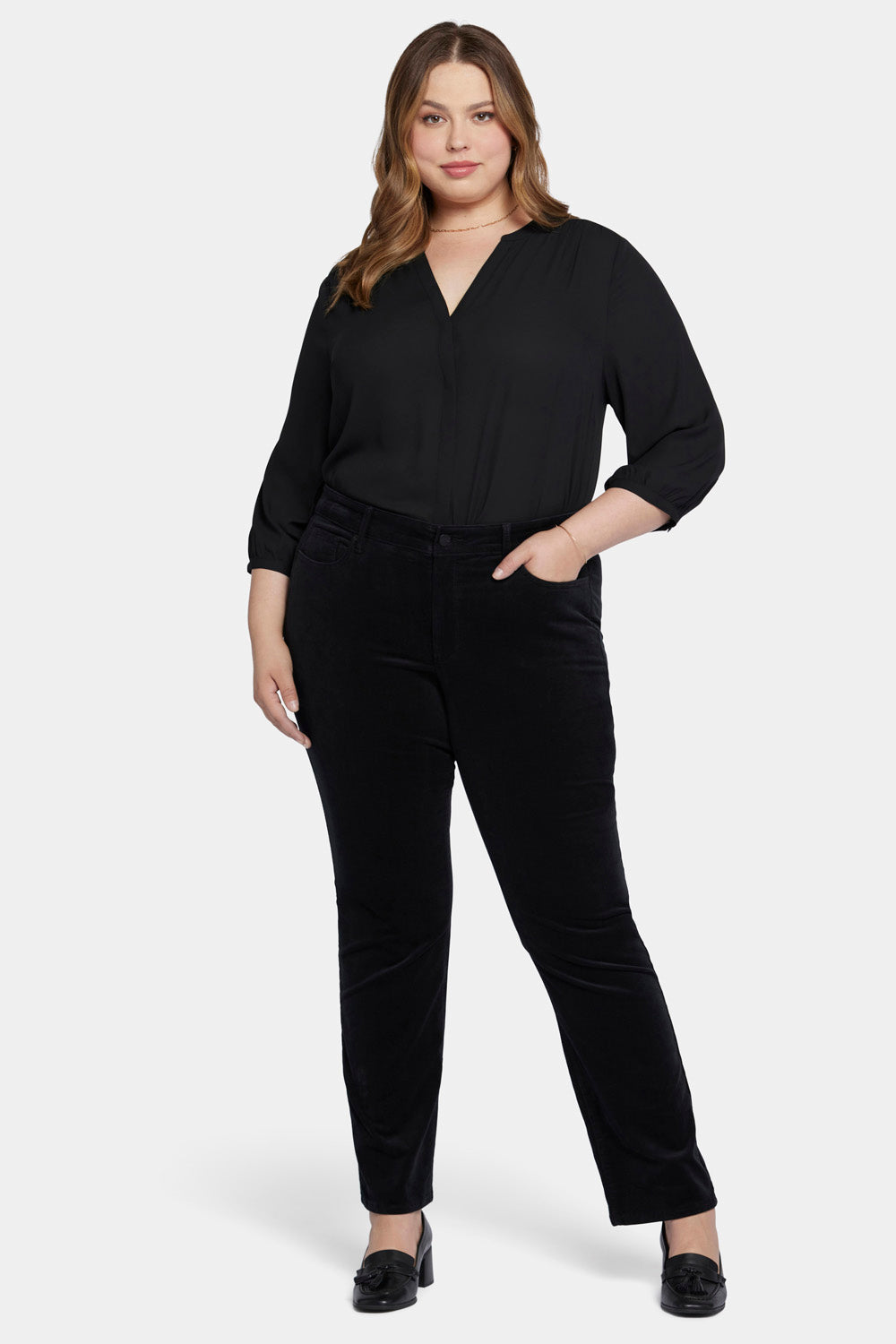 NYDJ Marilyn Straight Corduroy Jean in Black – Toni Plus