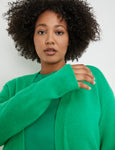 Samoon Long Sleeve Knit Open Cardigan in Green