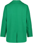 Samoon Notch Collar Pea Coat in Green