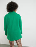 Samoon Notch Collar Pea Coat in Green