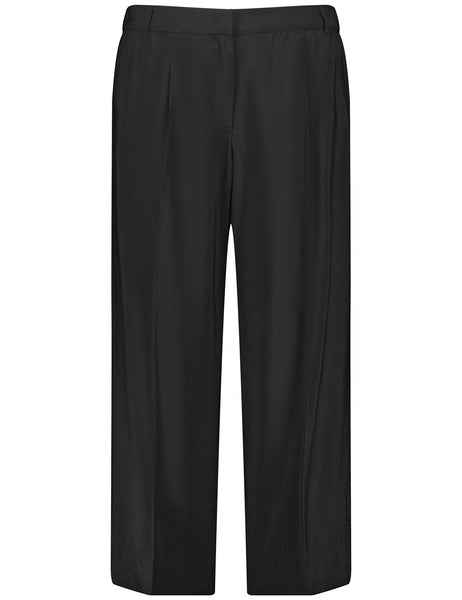 Samoon 7/8 trouser with wide leg in Black